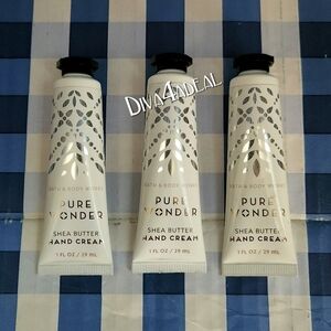 3x Bath & Body Works PURE WONDER Mini/Travel Size Hand Cream Set